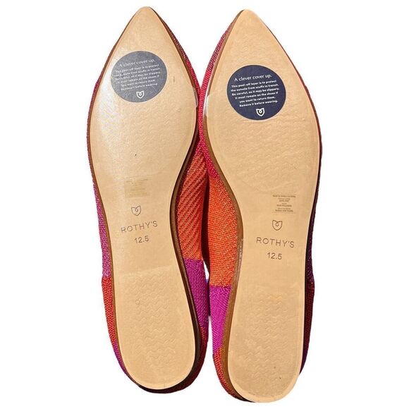 Rothys The Point Knit Flats Metallic Pomegranate Patchwork Women's 12.5‎ NEW - Picture 11 of 14